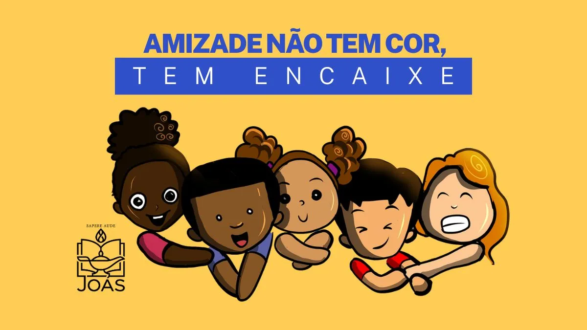 Crianças diversas brincando juntas, representando amizade e inclusão